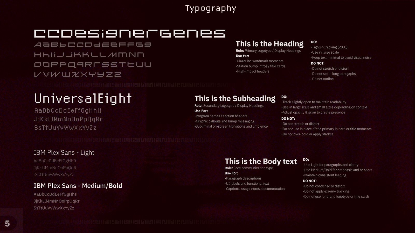 MazeLine typography