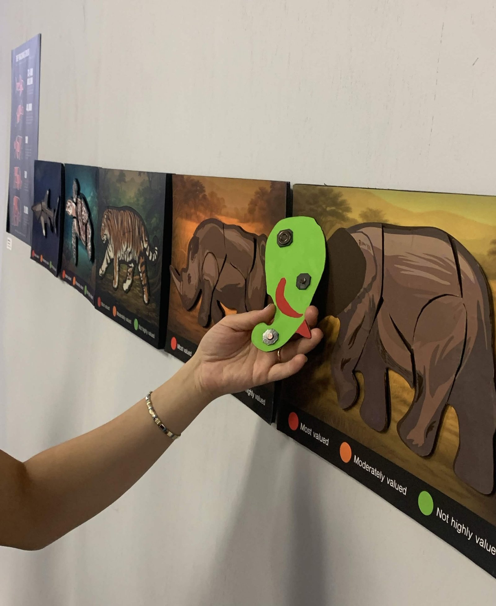 Participant interaction with removable puzzle components 
										reveals value-based segmentation within the system