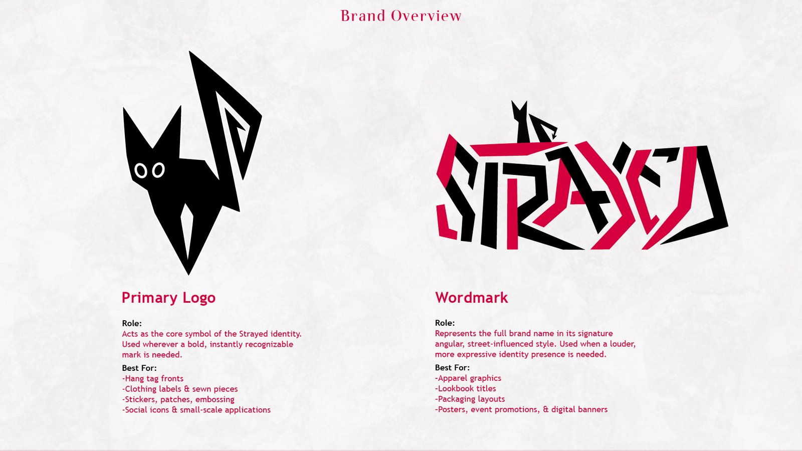 Strayed logo and wordmark
