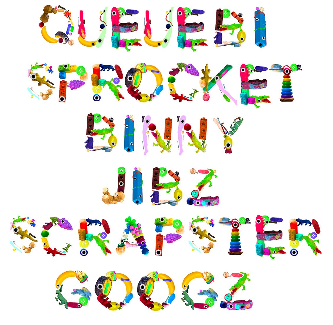 Names of characters featured in The Junk Drawer